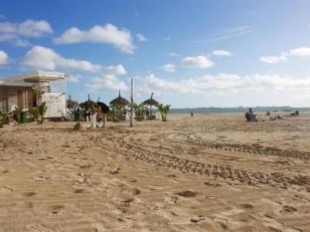 Primera línea de playa terraza y vista al mar El Puerto de Santa María Exterior foto